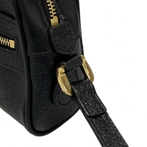 Auth GUCCI Shelly (Web) 719885 Black Green Red Leather Shoulder Bag - Picture 5 of 15